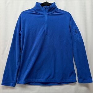 Descente Blue Pullover Sweater 1/4 Zip Outdoor Winter Fleece Jacket Sz M